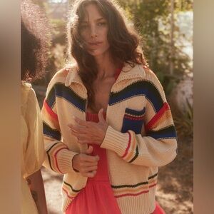 The Ranch Cardigan in Vintage Prism Stripe